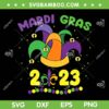 Happy Mardi Gras 2023 Jester SVG PNG, Jester Hat Mardi Gras SVG, Happy Mardi Gras DXF EPS SVG PNG