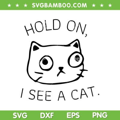 Hold On I See A Cat SVG PNG, Cat Lover SVG, Holding Black Cat DXF SVG PNG EPS