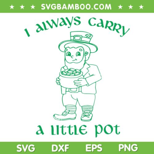 I Always Carry A Little Pot SVG PNG, Green Leprechaun SVG, St Patricks Day DXF SVG PNG EPS