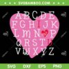 I Love You Valentines Day Alphabet SVG PNG, ABC I Love You SVG, Valentines Day DXF EPS SVG PNG
