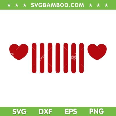 Jeep Valentines Hearts SVG PNG, 7 Slot Heart Grille SVG, Valentine Day DXF EPS SVG PNG Jeep Valentines Hearts SVG PNG, 7 Slot Heart Grille SVG, Valentine Day DXF EPS SVG PNG