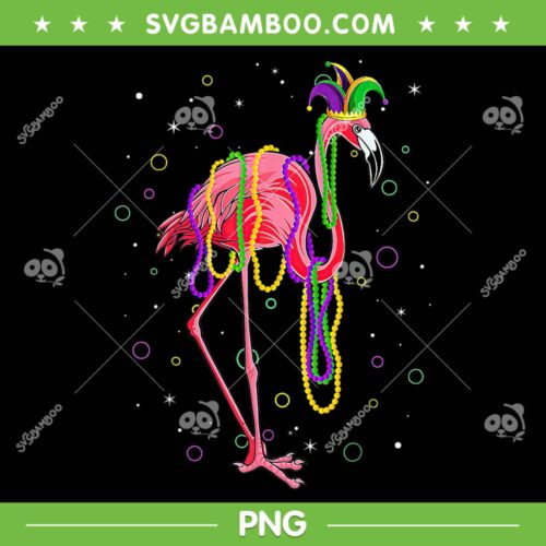 Jester Flamingo Beads Mardi Gras PNG, Flamingo Mardi Gras PNG, Mardi Gras Hat PNG