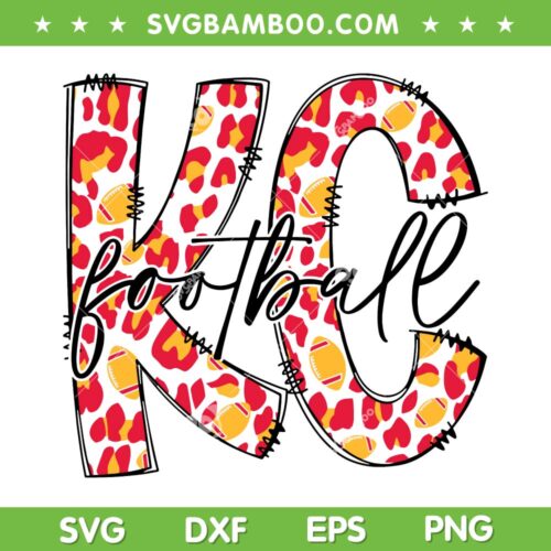 Leopard KC Football SVG PNG, Kansas City Chiefs SVG, Sport Team DXF EPS SVG PNG