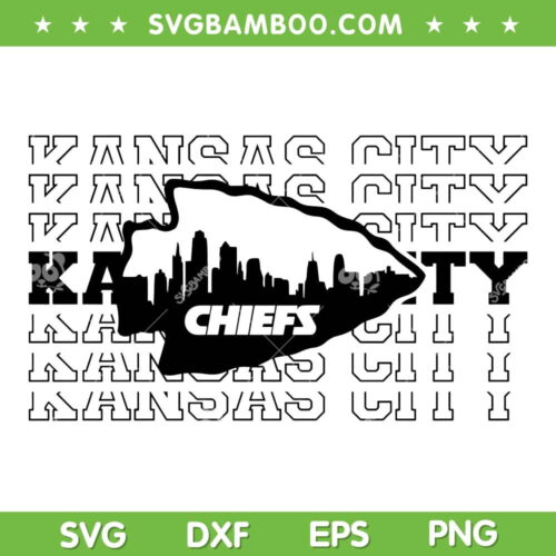 Kansas City Arrowhead Skyline SVG PNG, Chiefs Football SVG, Kansas City Chiefs DXF EPS SVG PNG