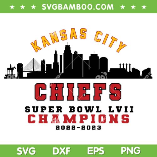 Kansas City Chiefs Champions 2023 SVG PNG, Chiefs Super Bowl Champions SVG, Football Teams DXF EPS SVG PNG