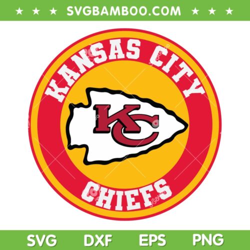 Kansas City Chiefs Circle Logo SVG PNG, KC Football Logo SVG, Chiefs Digital Downloads