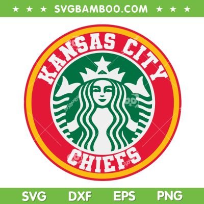 Kansas City Chiefs Coffee SVG, Chiefs Starbuck SVG, KC Chiefs Starbuck DXF EPS SVG PNG
