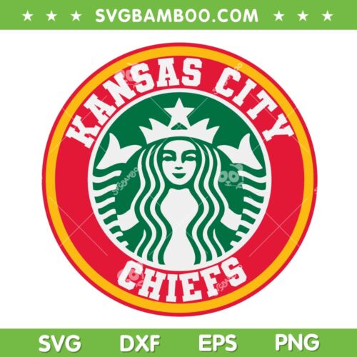 Kansas City Chiefs Coffee SVG, Chiefs Starbuck SVG, KC Chiefs Starbuck DXF EPS SVG PNG
