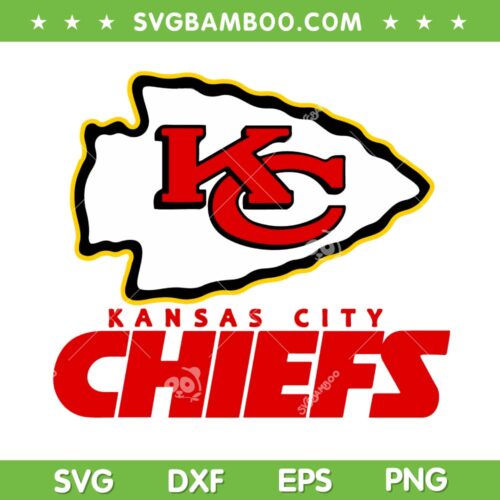Kansas City Chiefs Logo SVG PNG, KC Chiefs Football SVG, Football Teams DXF EPS SVG PNG