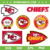 Kansas City Chiefs Logo SVG Bundle, Chiefs Football Logo SVG Bundle, NFL Chiefs Digital Downloads