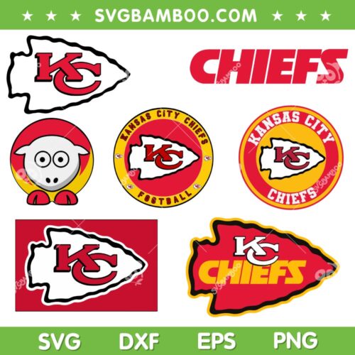 Kansas City Chiefs Logo SVG Bundle, Chiefs Football Logo SVG Bundle, NFL Chiefs Digital Downloads