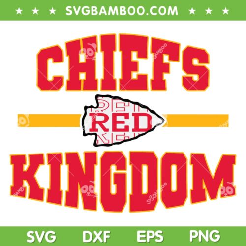 Kansas City Chiefs Red Kingdom SVG PNG, KC Kingdom SVG, Chiefs Football DXF EPS SVG PNG