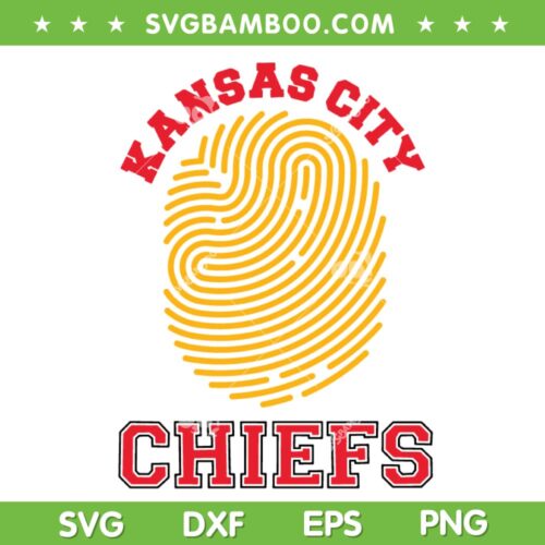 Kansas City Chiefs Fingerprints SVG PNG, DNA Kansas City Chiefs SVG, Chiefs Football DXF EPS SVG PNG