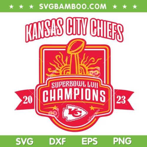 Kansas City Super Bowl Champions SVG, Chiefs Football Champs 2023 SVG PNG, Mahomes MVP Chiefs DXF EPS SVG PNG