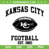 Kansas City Football SVG PNG, KC Baseball Logo SVG, Football Est 1960 DXF EPS SVG PNG Kansas City Football SVG PNG, KC Baseball Logo SVG, Football Est 1960 DXF EPS SVG PNG