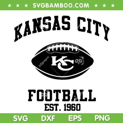 Kansas City Football SVG PNG, KC Baseball Logo SVG, Football Est 1960 DXF EPS SVG PNG Kansas City Football SVG PNG, KC Baseball Logo SVG, Football Est 1960 DXF EPS SVG PNG