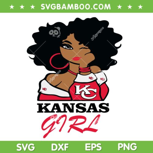 Kansas City Girl SVG PNG, Chiefs Black Girl SVG, Kansas City Chiefs DXF EPS SVG PNG