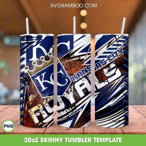 Kansas City Royals Tumbler Wrap PNG, KC Royals Tumbler Template Sublimation, MLB Baseball 20oz Skinny Tumbler PNG