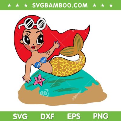Karol G Sirenita SVG, La Bichota Sirenita SVG, Karol G Red Hair Littel Mermaid DXF SVG PNG EPS