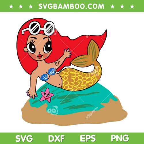 Karol G Sirenita SVG, La Bichota Sirenita SVG, Karol G Red Hair Littel Mermaid DXF SVG PNG EPS