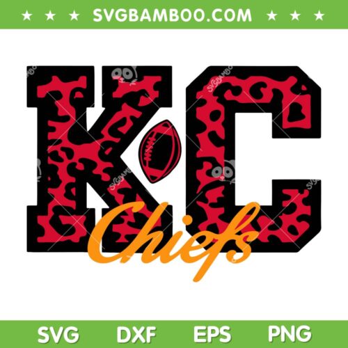 KC Chiefs Leopard SVG PNG, Chiefs Football Leopard SVG, KC Chiefs DXF EPS SVG PNG