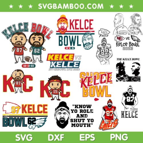 Kelce Bowl SVG Bundle, Travis Kelce SVG Bundle, Chiefs Eagles SVG Bundle