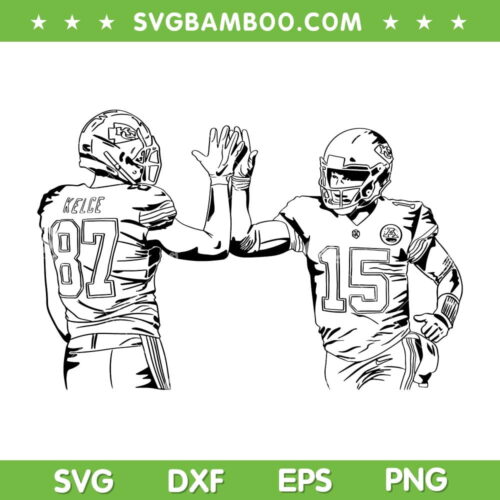 Kelce Mahomes High Five SVG PNG, Kelce Bowl SVG, Chiefs Football DXF EPS SVG PNG