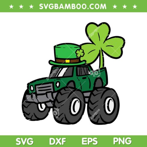 Kids St Patrick Day Monster Truck SVG PNG, Monster Truck Patrick Day SVG, St Patrick Day DXF SVG PNG EPS