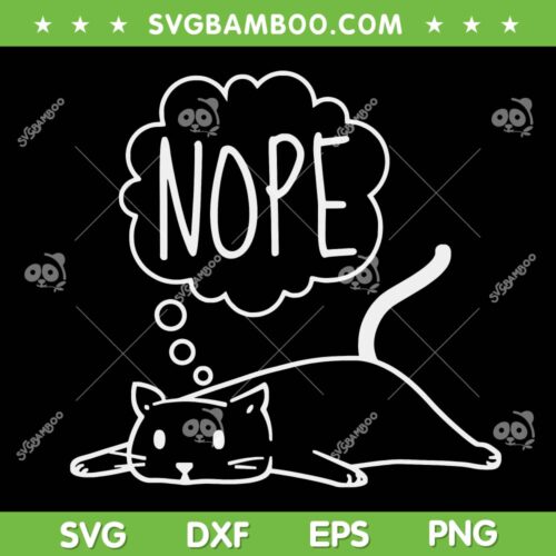 Lazy Bored Cat SVG PNG, Nope Black Cat SVG, Funny Cute Cat DXF SVG PNG EPS