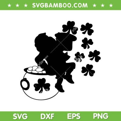 Leprechaun Pot With Shamrock SVG PNG, Happy St Patricks Day SVG, Happy Leprechaun DXF SVG PNG EPS Leprechaun Pot With Shamrock SVG PNG, Happy St Patricks Day SVG, Happy Leprechaun DXF SVG PNG EPS