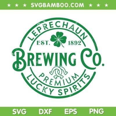 Leprechaun Brewing Co Lucky Charm SVG PNG, Leprechaun Lucky Spirits SVG, Shamrock St Patricks Day DXF SVG PNG EPS Leprechaun Brewing Co Lucky Charm SVG PNG, Leprechaun Lucky Spirits SVG, Shamrock St Patricks Day DXF SVG PNG EPS