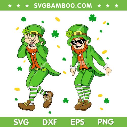 Leprechaun Griddy Dance SVG PNG, Leprechaun St Patricks Day 2023 SVG, Funny Saint Patrick Griddy DXF SVG PNG EPS