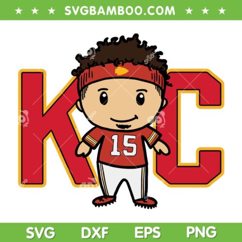 Patrick Mahomes Chibi SVG PNG, Mahomes Red Kingdom SVG, Kansas City Chiefs Team DXF EPS SVG PNG