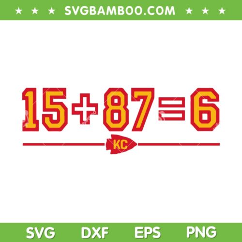 Mahomes Kelce Math SVG PNG, Kansas City Chiefs Equation SVG, Super Bowl DXF EPS SVG PNG