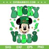 Mickey Mouse Lucky Vibes SVG PNG, Disney Saint Patrick Shamrock SVG, Lucky Vibes DXF SVG PNG EPS