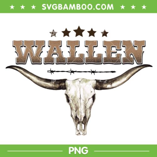 Morgan Wallen PNG, Bullhead Wallen Western PNG, Wallen Western Cow Skull PNG