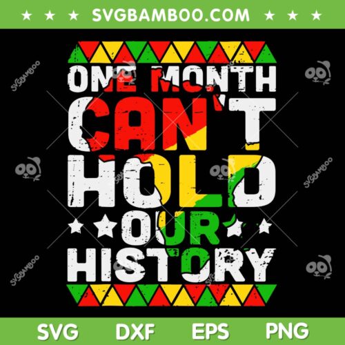 One Month Cant Hold Our History SVG PNG, Black History Month SVG, Hold Our History DXF EPS SVG PNG