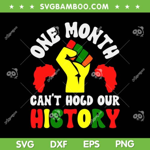One Month Can't Hold Our History SVG PNG, African American Melanin SVG, Black History Month DXF SVG PNG EPS
