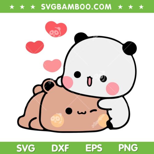 Panda Bear Love Bubu Dudu SVG PNG, Bubu Dudu Love SVG, Bubududu Panda DXF EPS SVG PNG