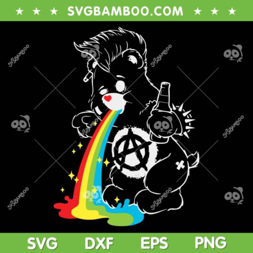 Party Bear Rainbow SVG PNG, Drunk Bear SVG, Funny Rainbow Bear DXF EPS SVG PNG