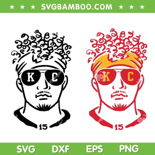 Patrick Mahomes Chiefs SVG PNG, Mahomes 15 Kansas City SVG, Kansas City Chiefs DXF EPS SVG PNG