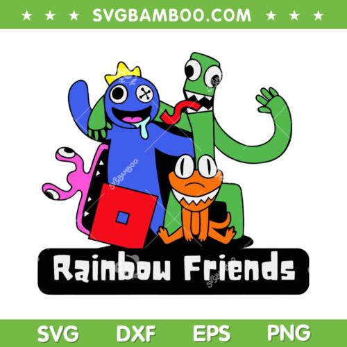 Rainbow Friends SVG PNG DXF EPS, Roblox Monsters Characters SVG, Blue Green Orange Pink DXF SVG PNG EPS