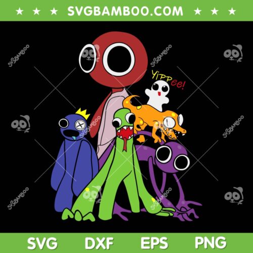 Roblox Rainbow Friends SVG PNG, Blue Red Orange Green Characters SVG, Rainbow Friends Yippee DXF SVG PNG EPS