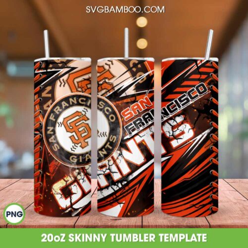 San Francisco Giants 20oz Skinny Tumbler PNG, MLB San Francisco Giants Tumbler Wrap PNG, MLB Logo Tumbler Sublimation