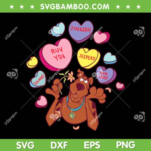 Scooby Doo Valentines Day Heart Candy SVG PNG, Heart Candy Valentines Day SVG, Happy Valentine DXF EPS SVG PNG
