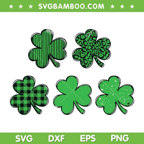 Shamrock Leaf Clover Cheetah SVG PNG, St Patricks Shamrock Leopard SVG, Shamrock Patricks Day DXF SVG PNG EPS