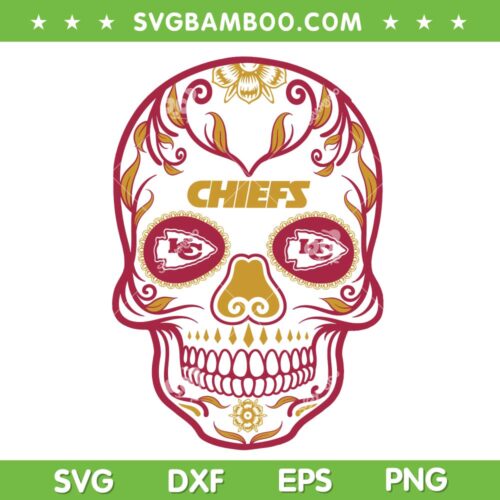 Skull Kansas City Chiefs SVG PNG, Kansas City Chiefs SVG, Chiefs Football DXF EPS SVG PNG