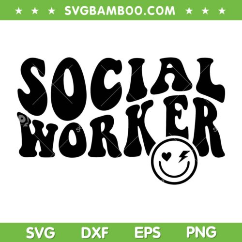 Social Worker SVG PNG, Retro Smiley School Counselor SVG, Social Worker Face Smile DXF EPS SVG PNG