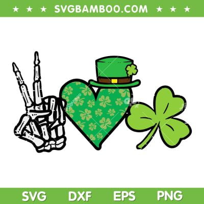 St Patricks Day Peace Love Shamrock SVG PNG, Peace Love Lucky SVG, St Patricks Day DXF SVG PNG EPS St Patricks Day Peace Love Shamrock SVG PNG, Peace Love Lucky SVG, St Patricks Day DXF SVG PNG EPS