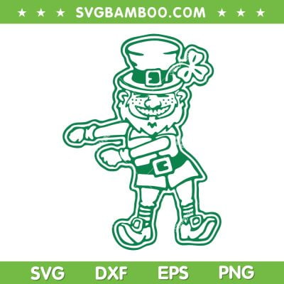 St Patrick Leprechaun Floss Shamrock SVG PNG, Leprechaun Dance SVG, St Patricks Day DXF SVG PNG EPS